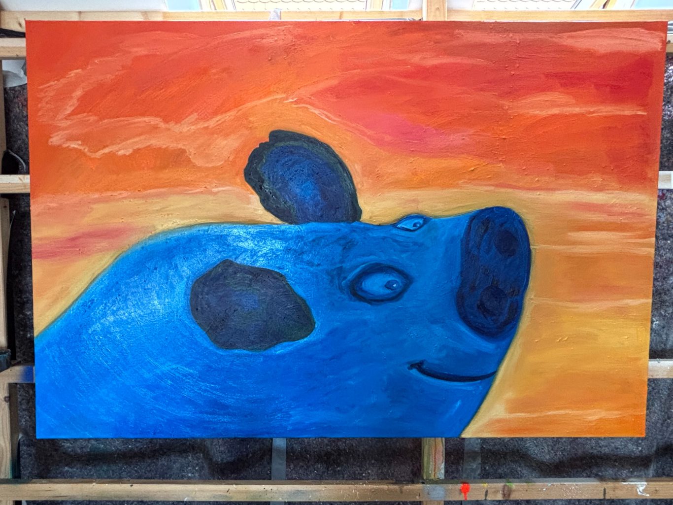 Lächelndes BlauSchwein